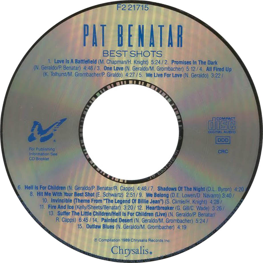 Pat Benatar Best Shots : CD | CD Covers | Cover Century | Over 1.000. ...